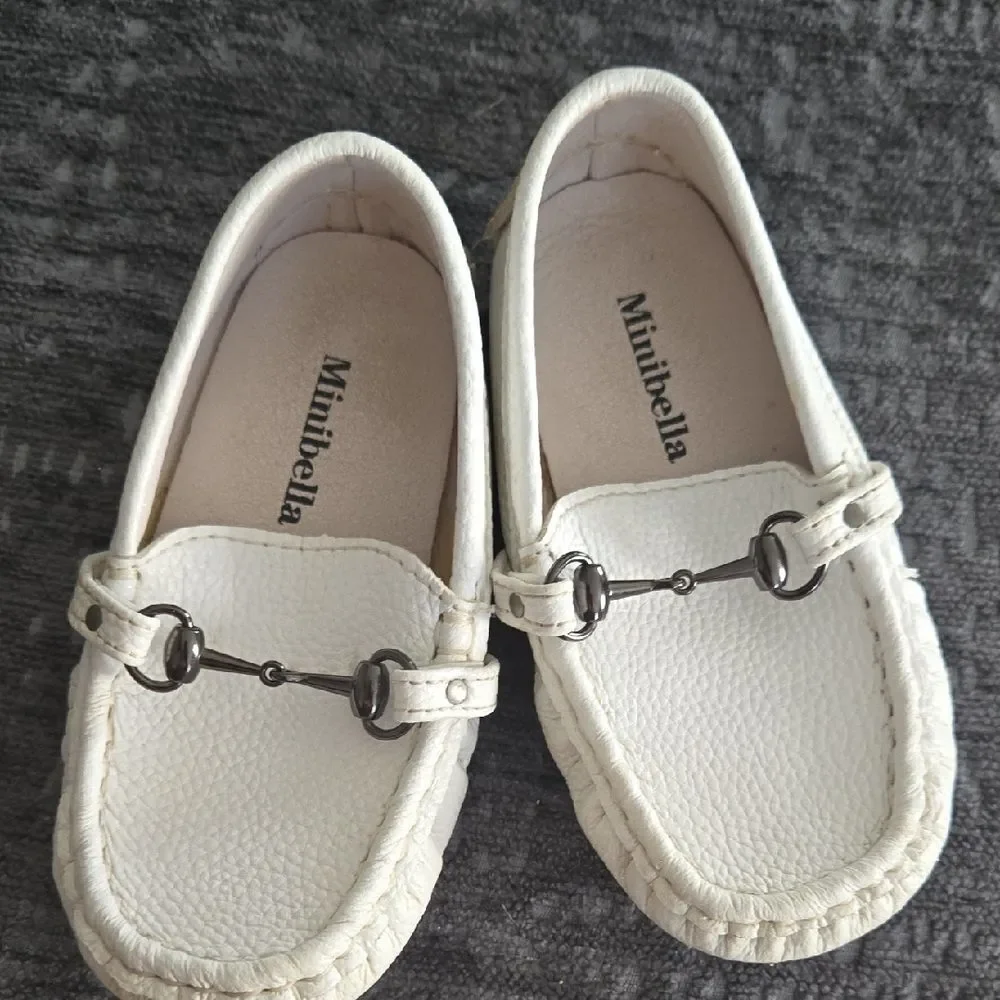 Kids Cream Moccasins